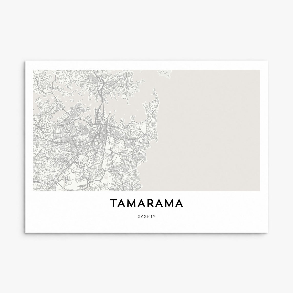 Tamarama Map Poster, print only (unframed)