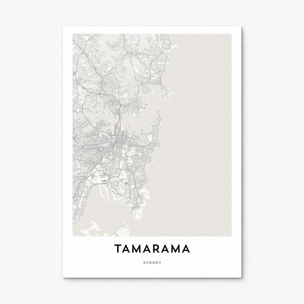 Tamarama Map Poster, print only (unframed)