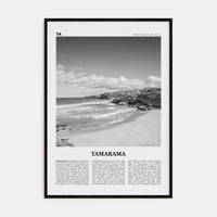 Tamarama Poster Black Wood / 8x12 in Nbourhood Travel B&W Poster