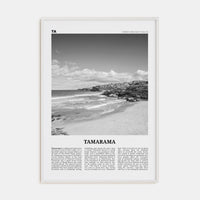 Tamarama Poster White Wood / 8x12 in Nbourhood Travel B&W Poster