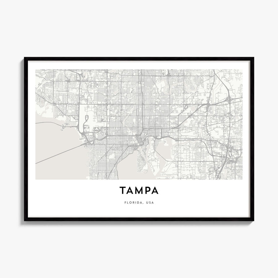 Tampa Map Poster, framed poster mockup