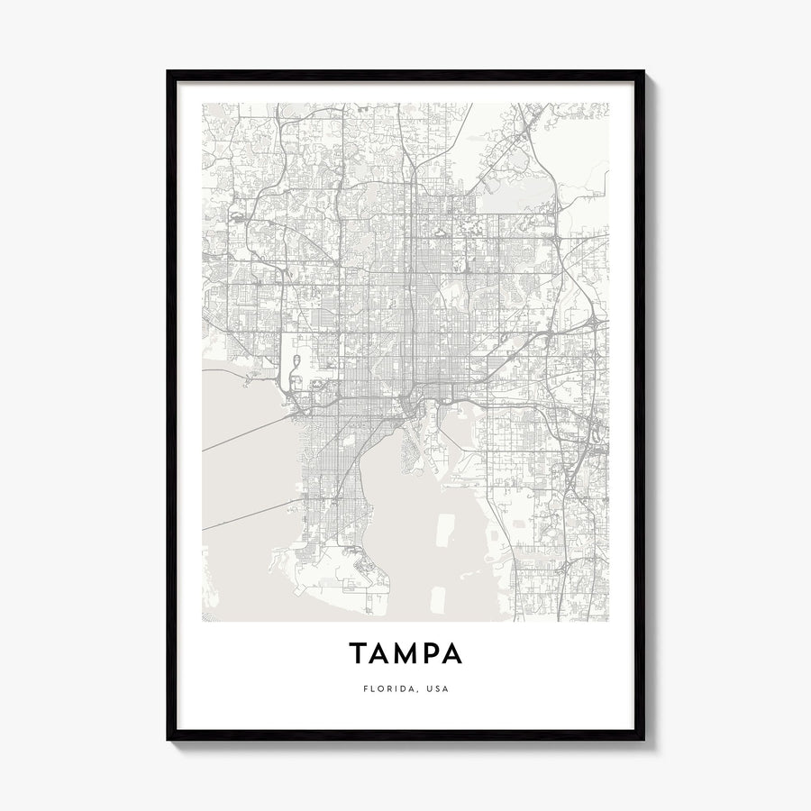Tampa Map Poster, framed poster mockup