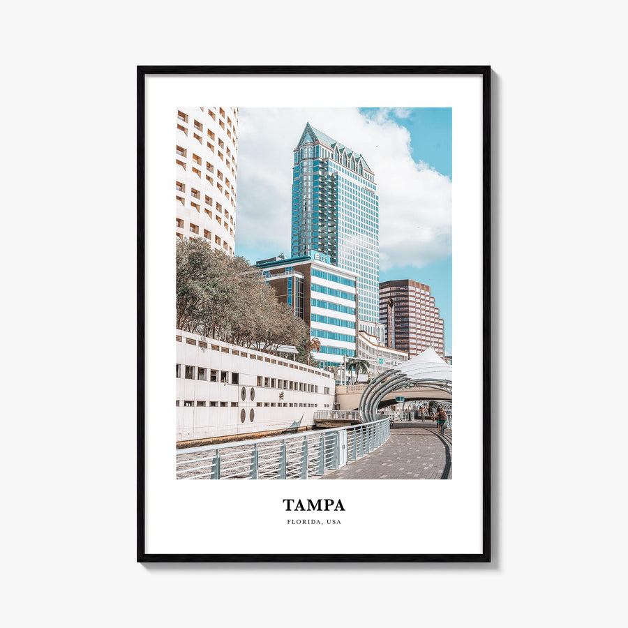 Tampa no. 1 colorful classic poster of Florida, USA – vertical wall art, unframed print shown in interior mockup