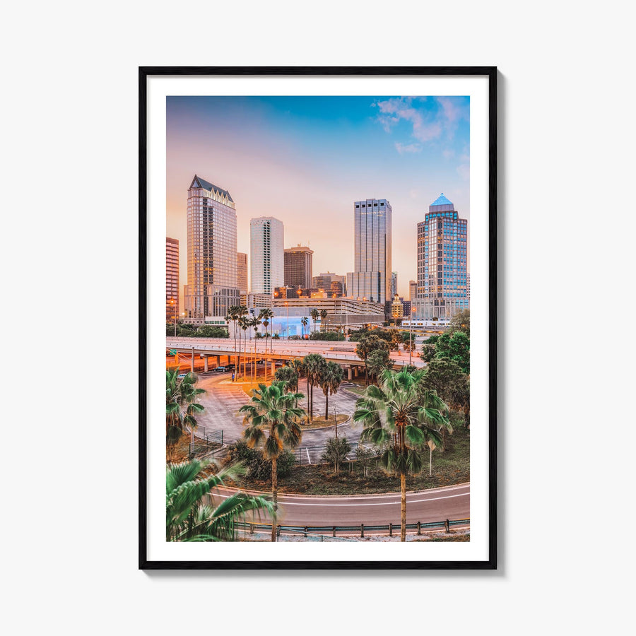 Tampa no. 1 colorful photo poster of Florida, USA – vertical wall art, unframed print shown in interior mockup