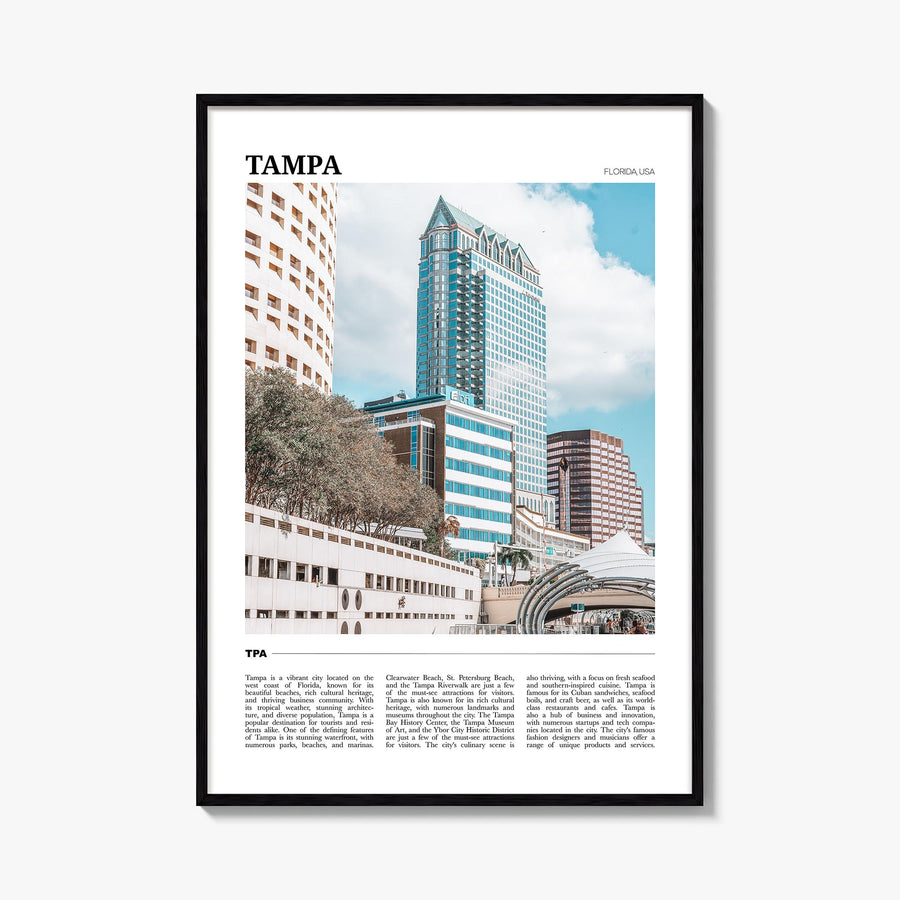 Tampa no. 1 colorful travel poster of Florida, USA – vertical wall art, unframed print shown in interior mockup