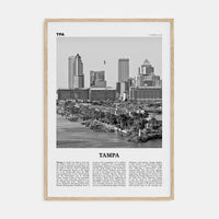 Tampa No 1 Poster Natural Wood / 8x12 in Nbourhood Travel B&W Poster