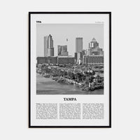 Tampa No 1 Poster Black Wood / 8x12 in Nbourhood Travel B&W Poster