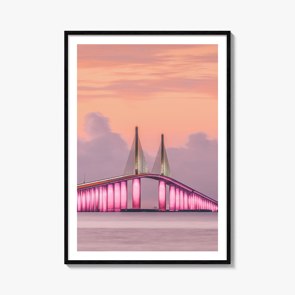 Tampa no. 2 colorful photo poster of Florida, USA – vertical wall art, unframed print shown in interior mockup