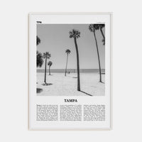 Tampa No 2 Poster White Wood / 8x12 in Nbourhood Travel B&W Poster