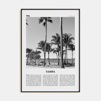 Tampa No 3 Poster Black Metal / 8x12 in Nbourhood Travel B&W Poster