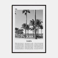 Tampa No 3 Poster Black Wood / 8x12 in Nbourhood Travel B&W Poster