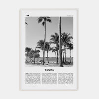 Tampa No 3 Poster White Wood / 8x12 in Nbourhood Travel B&W Poster