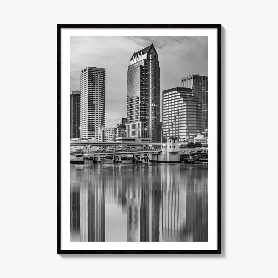 Tampa Photo No 2 Poster, framed poster mockup, white border