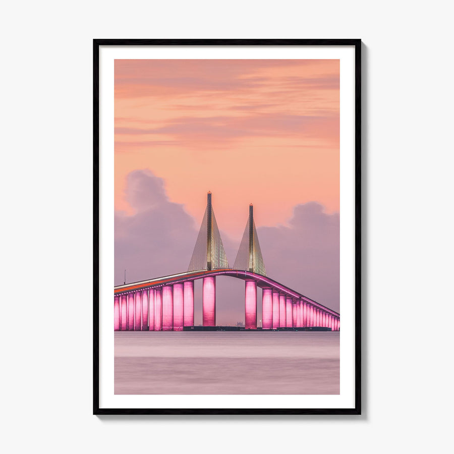 Tampa Photo No 2 Poster, framed poster mockup, white border