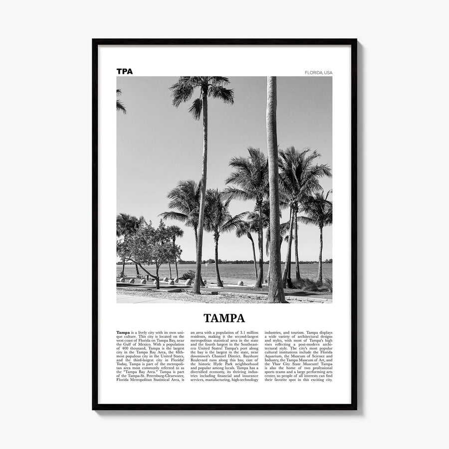Tampa Newspaper No 3 Poster, framed poster mockup