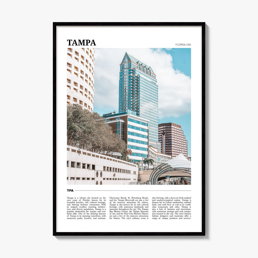 Tampa Travel No 1 Poster, framed poster mockup