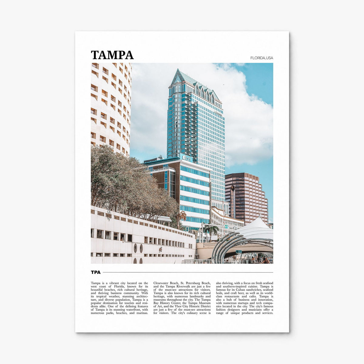 Tampa Travel No 1 Poster, print only (unframed)