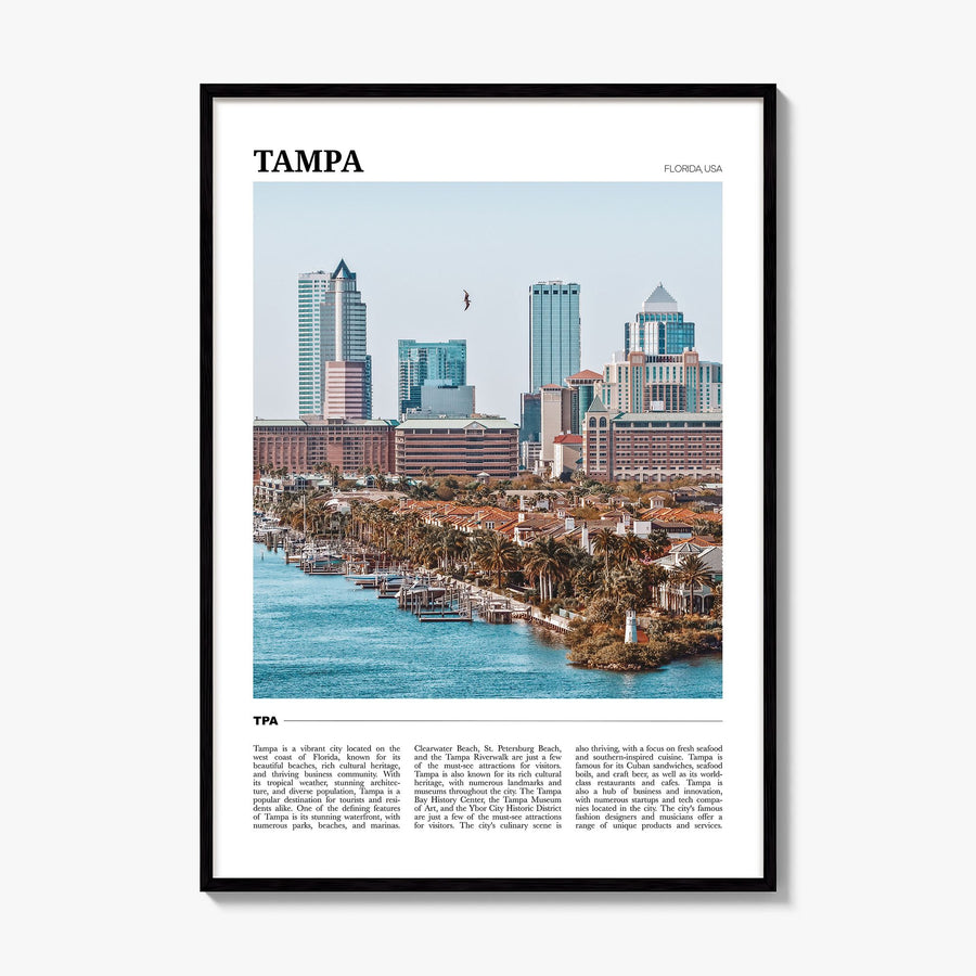 Tampa Travel No 2 Poster, framed poster mockup