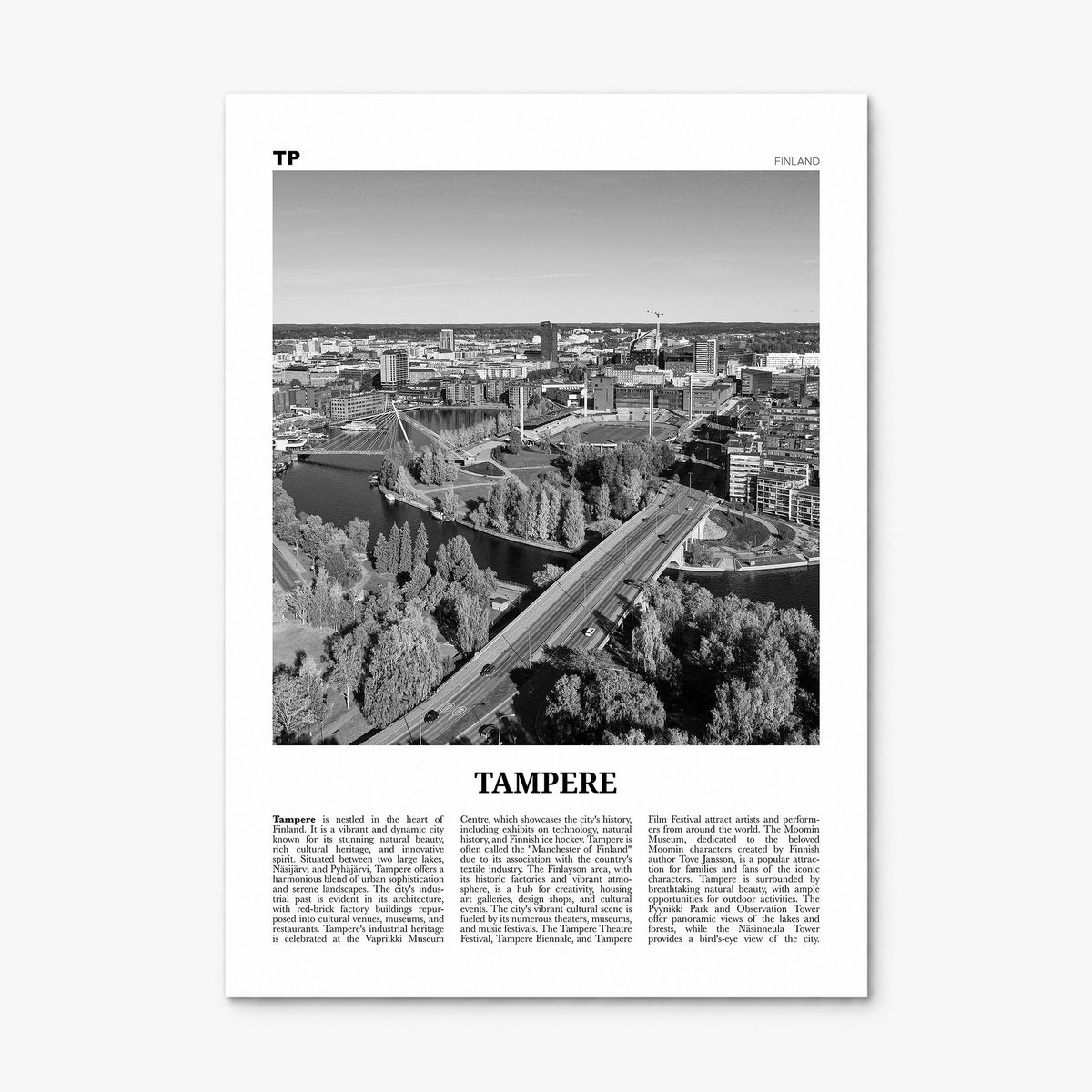 Tampere Newspaper Poster, print only (unframed)