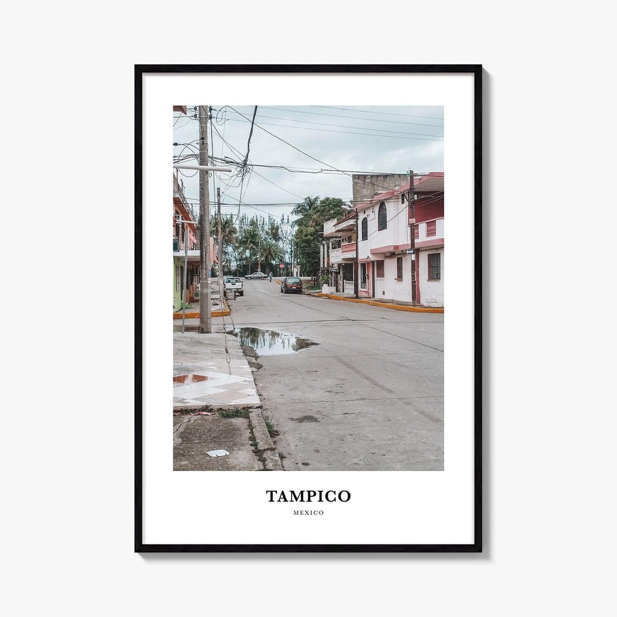 Tampico colorful classic poster of Mexico – vertical wall art, unframed print shown in interior mockup