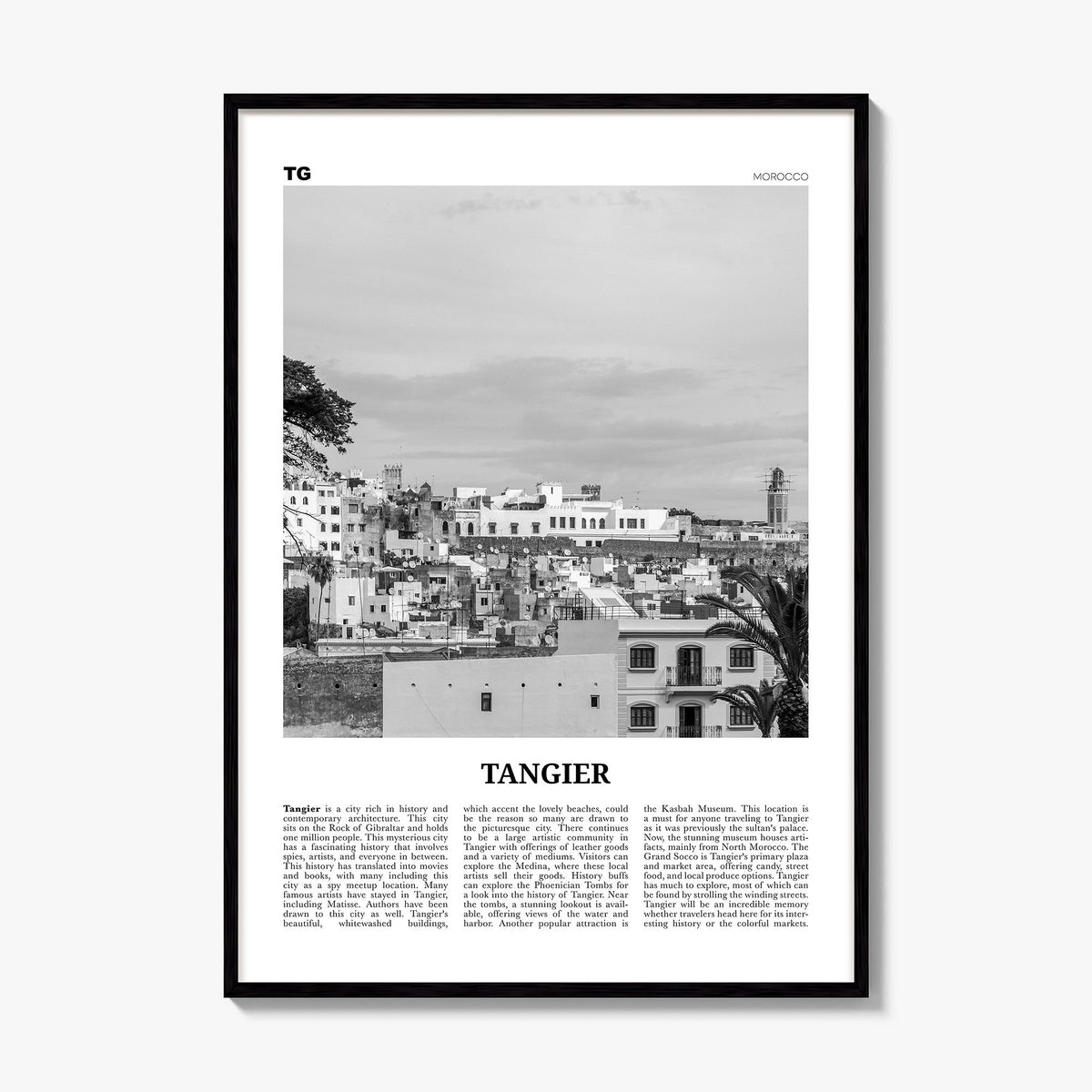 Tangier Newspaper Poster, framed poster mockup