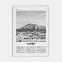 Tanzania Poster White Wood / 8x12 in Nbourhood Travel B&W Poster