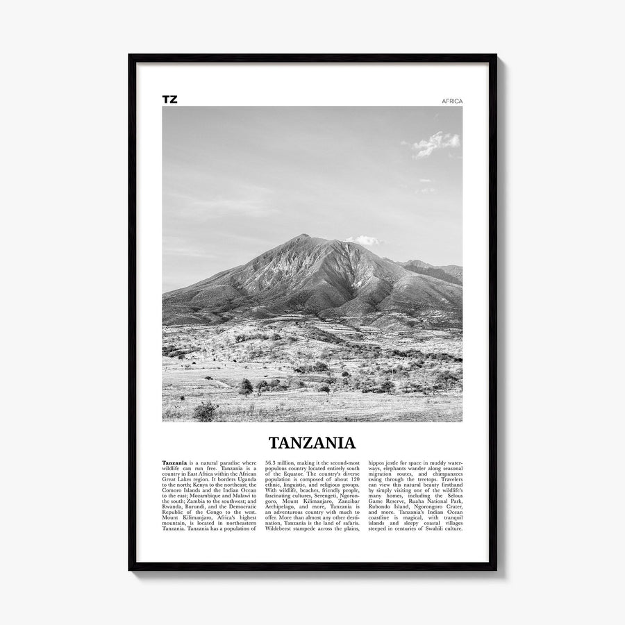 Tanzania Newspaper Poster, framed poster mockup