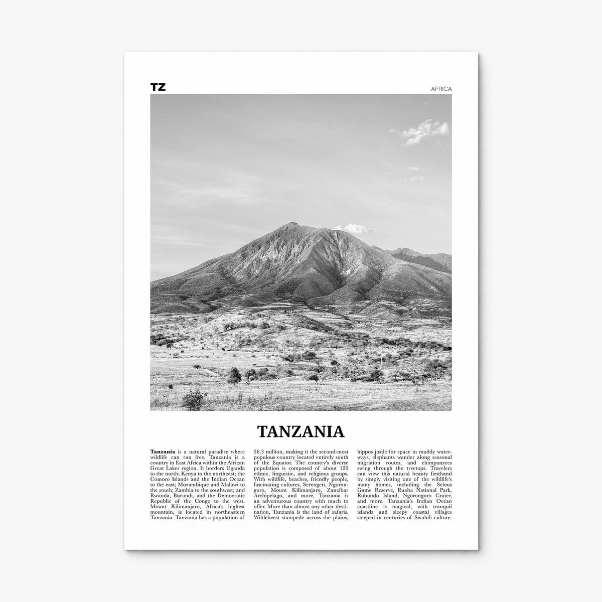 Tanzania Newspaper Poster, print only (unframed)