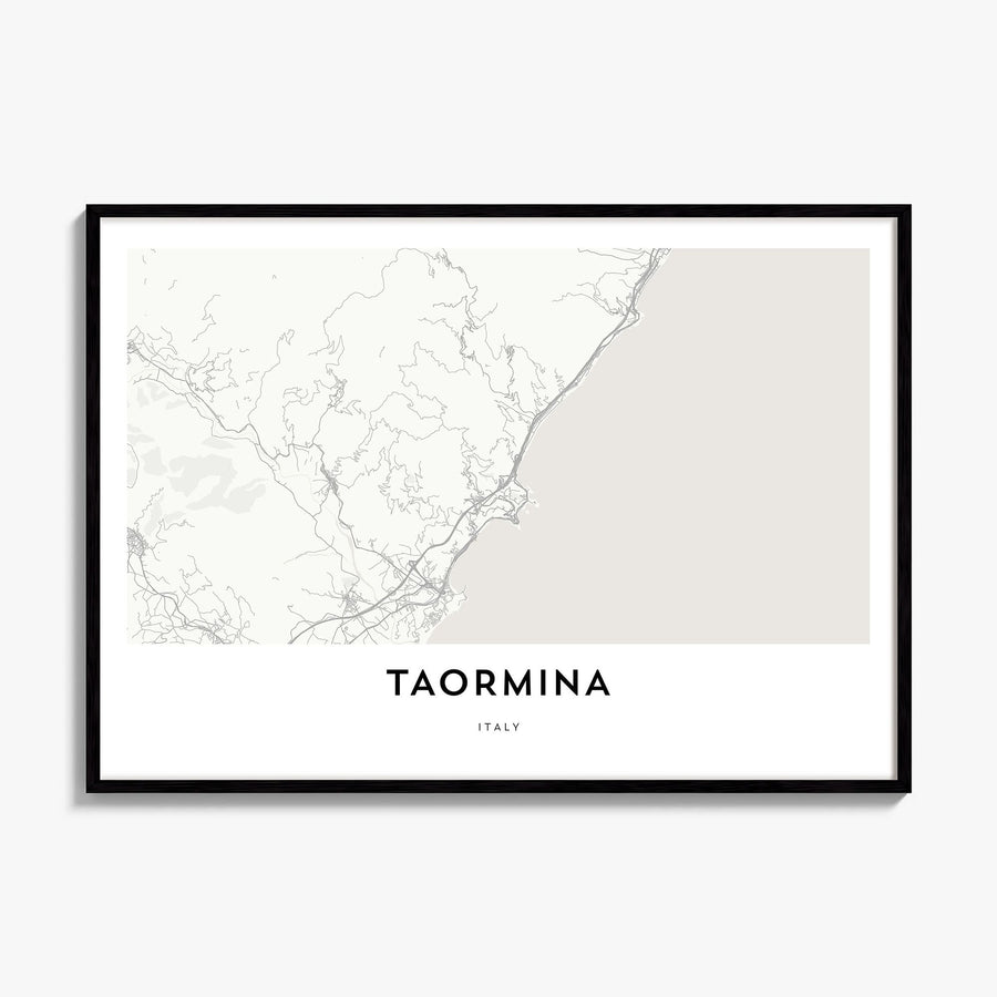 Taormina Map Poster, framed poster mockup
