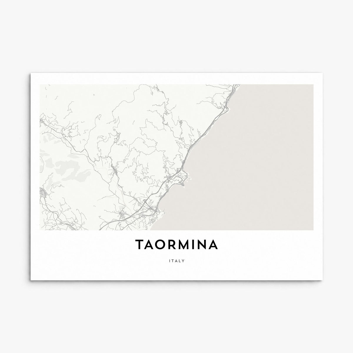 Taormina Map Poster, print only (unframed)