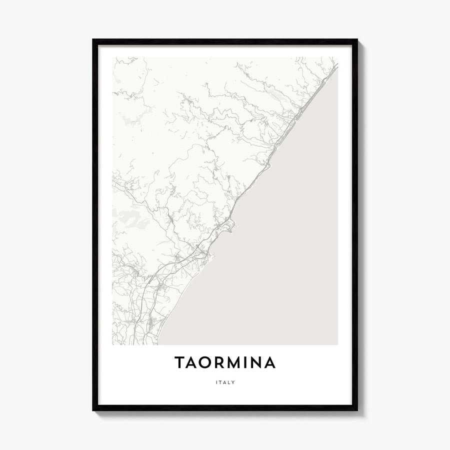 Taormina Map Poster, framed poster mockup