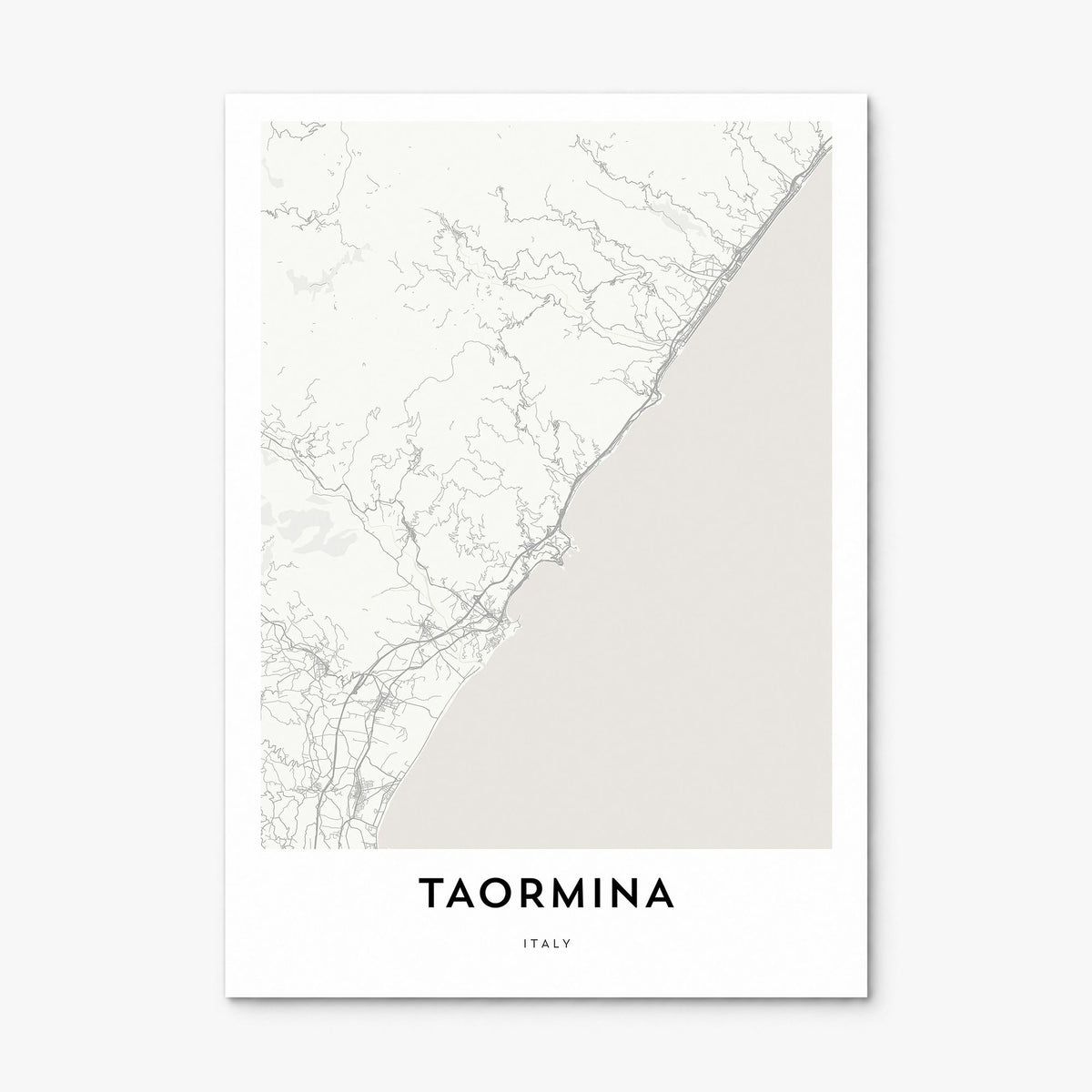 Taormina Map Poster, print only (unframed)