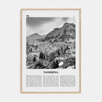 Taormina Poster Natural Wood / 8x12 in Nbourhood Travel B&W Poster