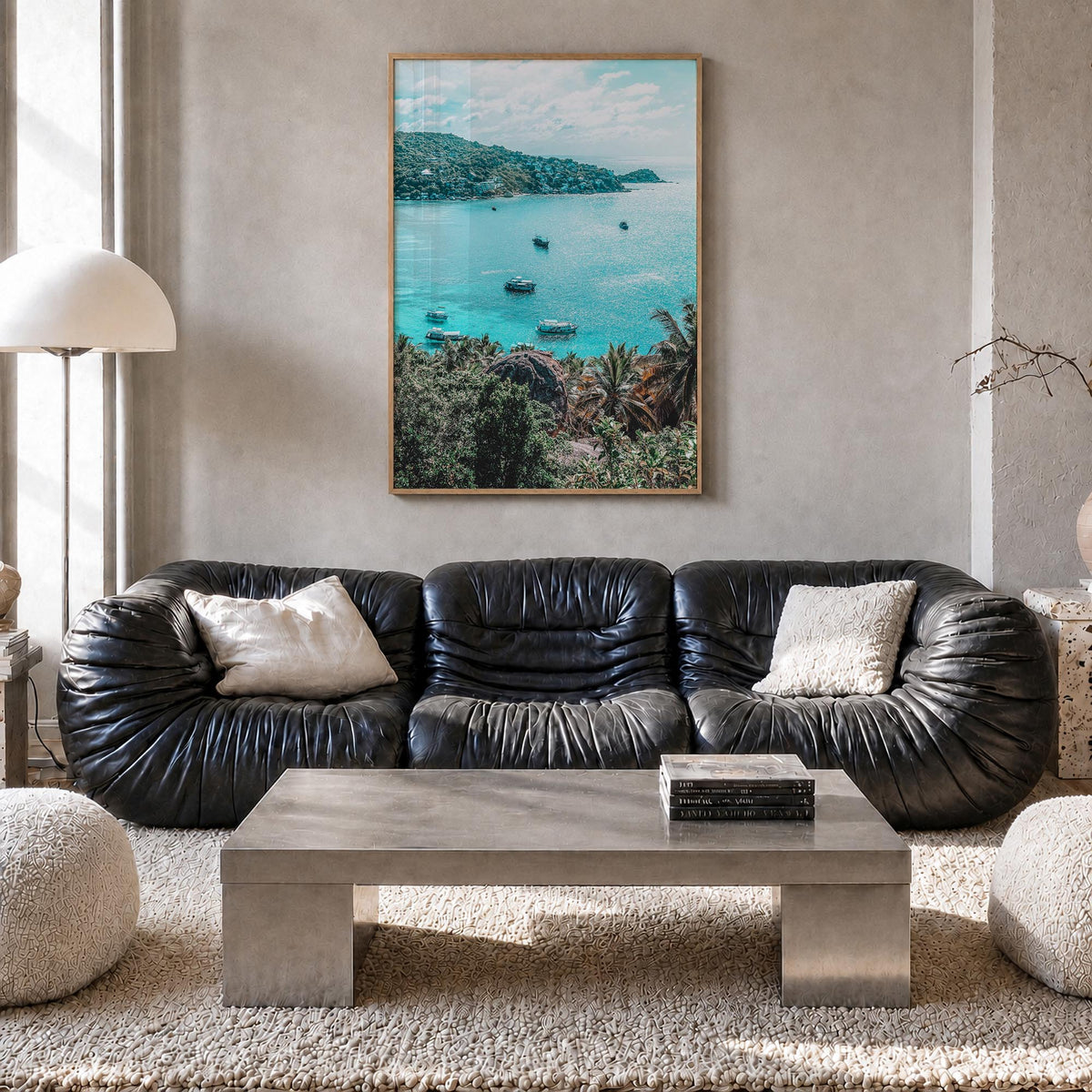 Taos colorful photo poster of New Mexico, USA – vertical wall art in natural wood frame, hanging on wall