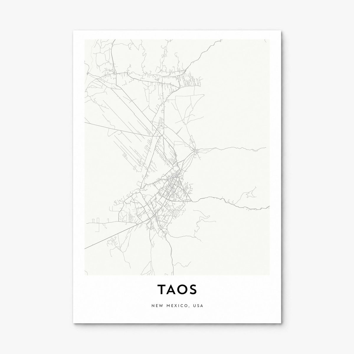 Taos Map Poster, print only (unframed)