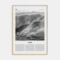 Taos Poster Natural Wood / 8x12 in Nbourhood Travel B&W Poster