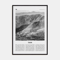 Taos Poster Black Wood / 8x12 in Nbourhood Travel B&W Poster