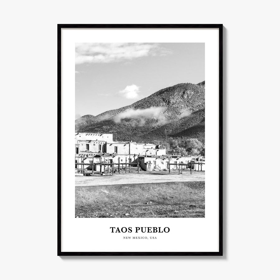 Taos Pueblo Classic Poster, framed poster mockup
