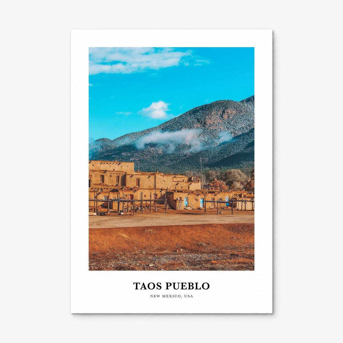 Taos Pueblo Classic Poster, print only (unframed)