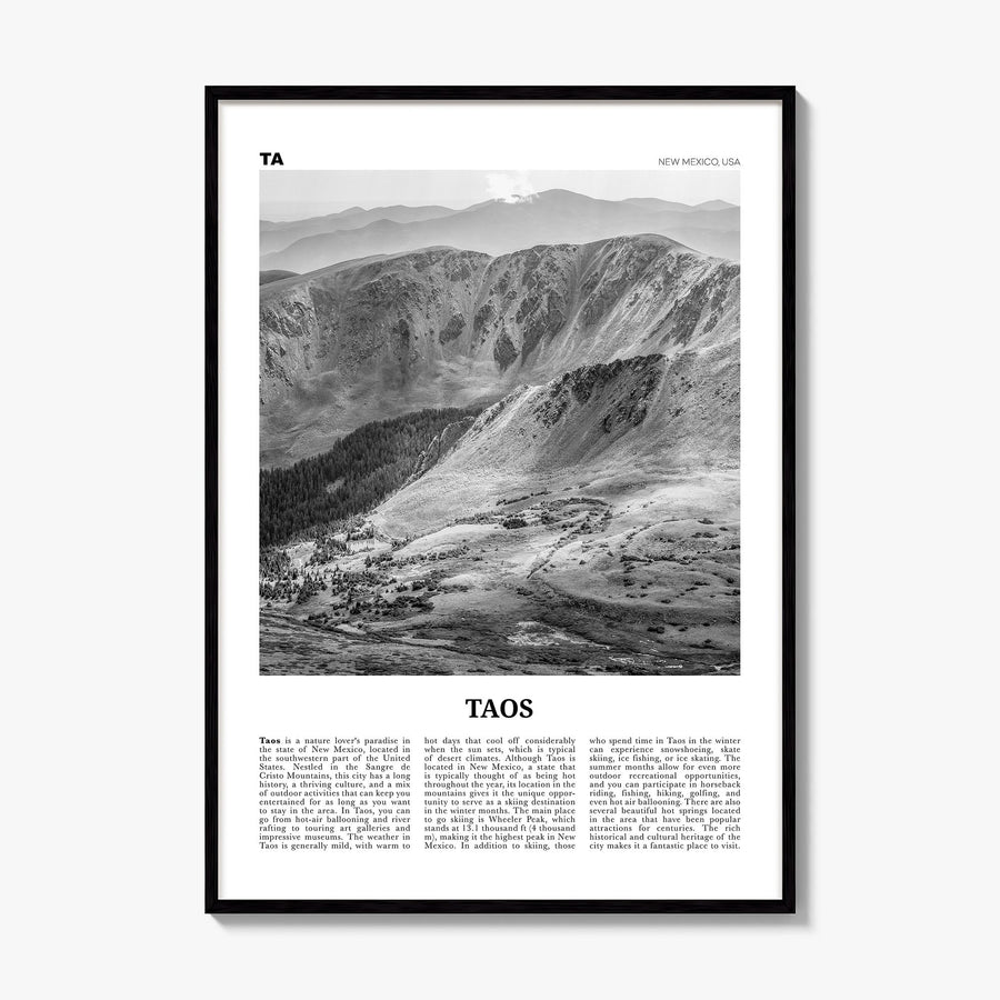 Taos Newspaper Poster, framed poster mockup