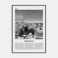 Tarragona Poster Black Metal / 8x12 in Nbourhood Travel B&W Poster