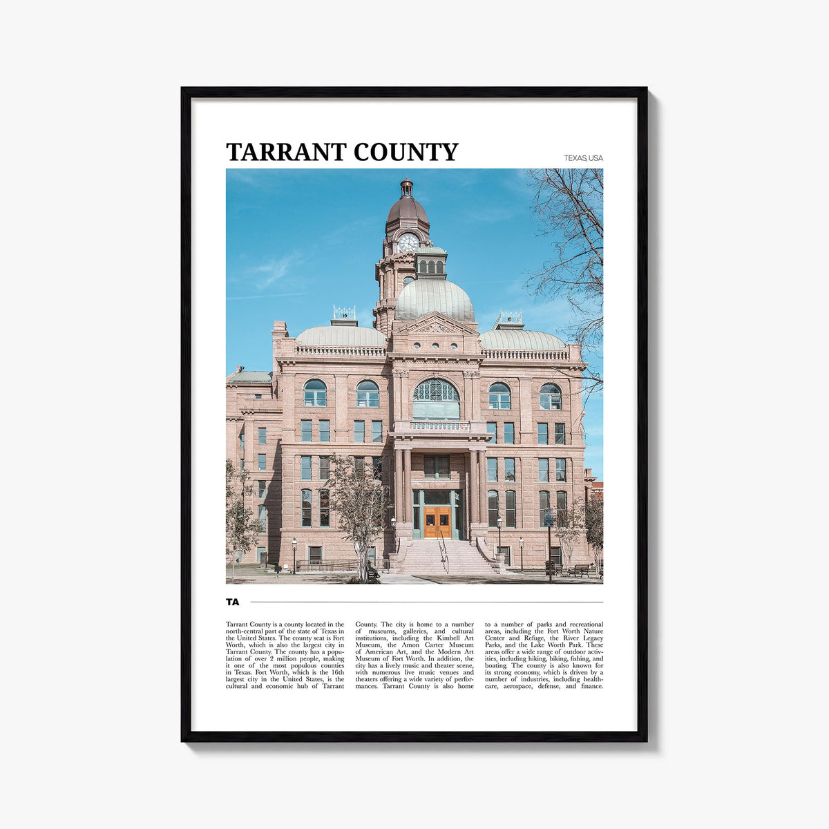 Tarrant County Travel Poster