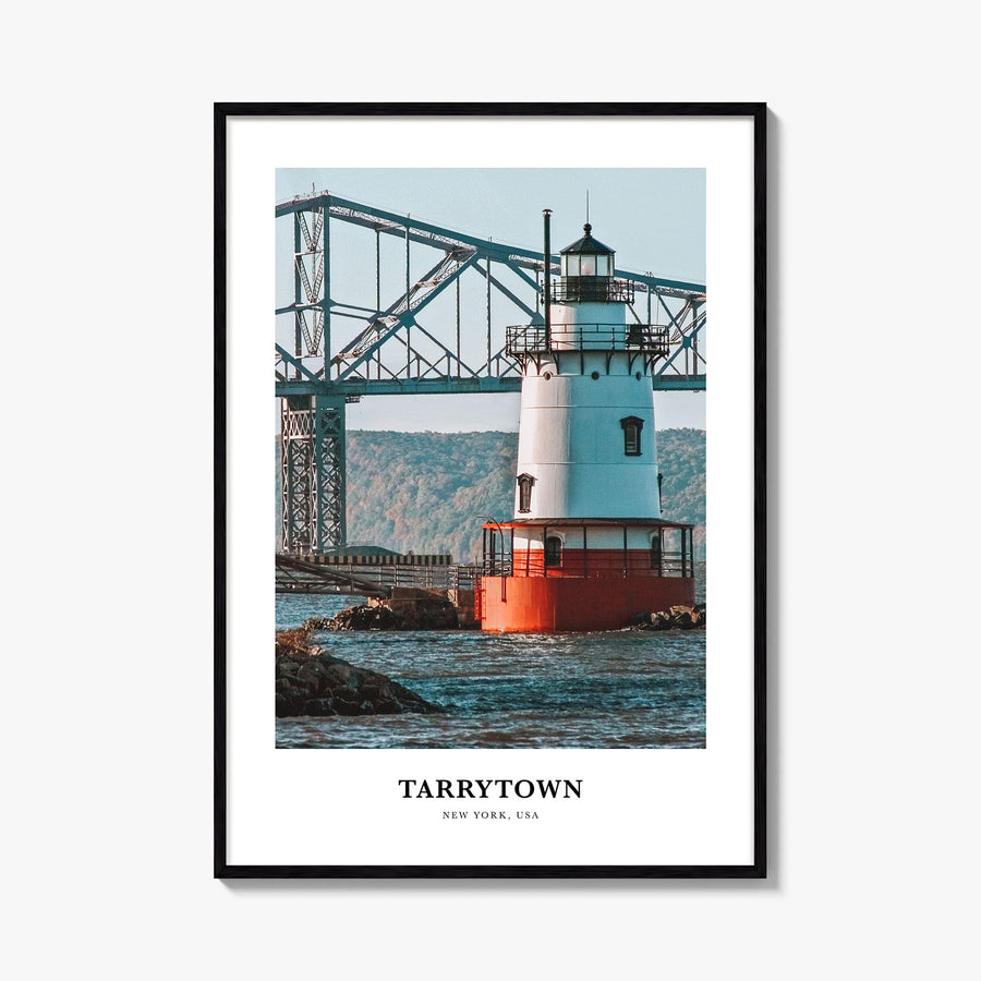 Tarrytown colorful classic poster of New York, USA – vertical wall art, unframed print shown in interior mockup