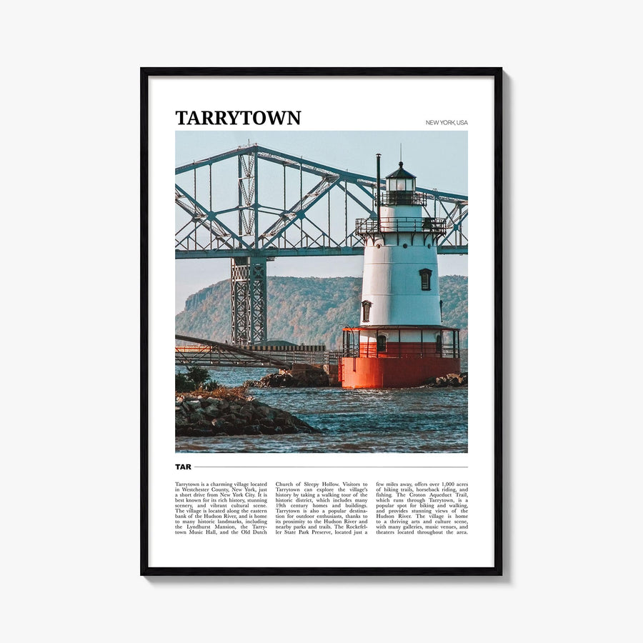 Tarrytown colorful travel poster of New York, USA – vertical wall art, unframed print shown in interior mockup