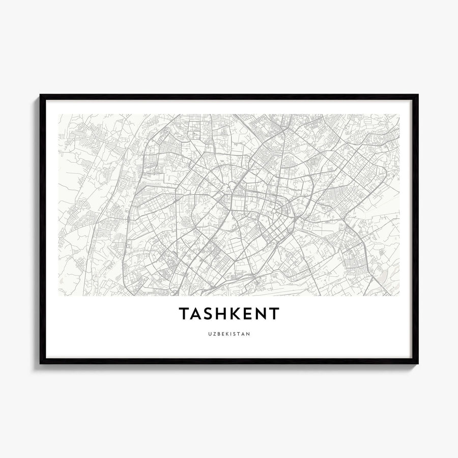 Tashkent Map Poster, framed poster mockup