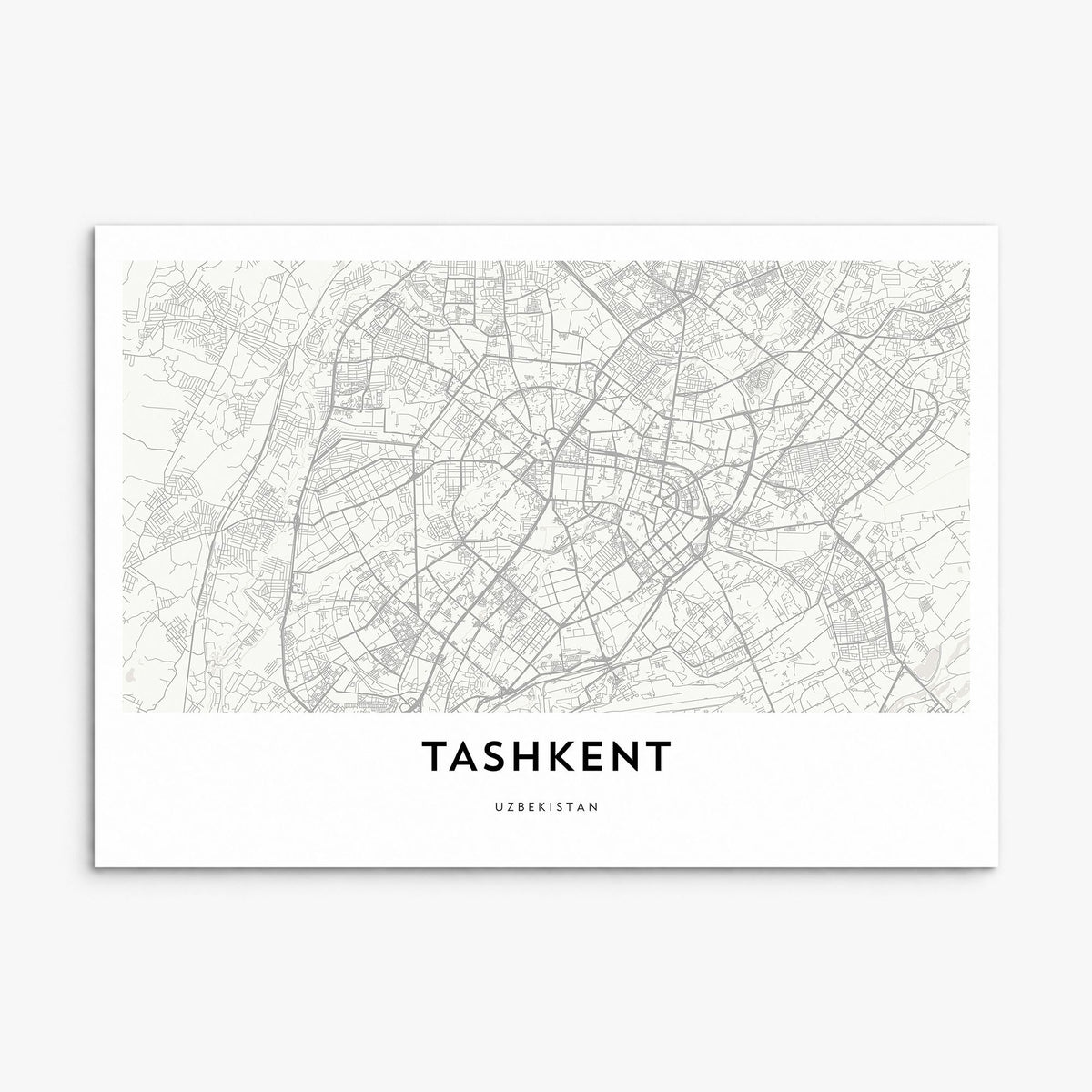 Tashkent Map Poster, print only (unframed)