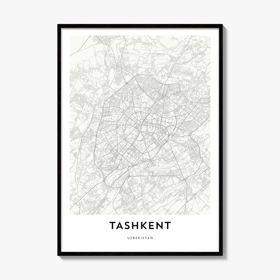 Tashkent Map Poster, framed poster mockup