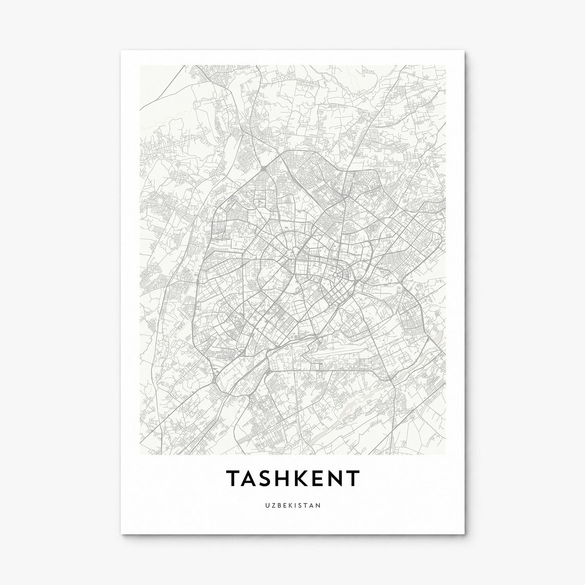Tashkent Map Poster, print only (unframed)
