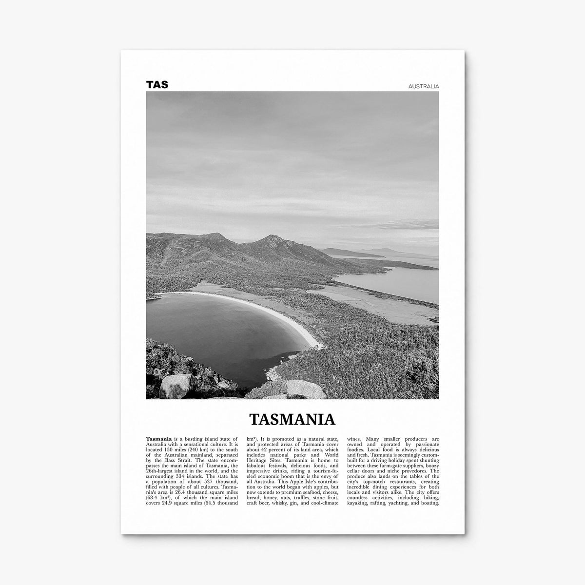 Tasmania Newspaper No 1 Poster, print only (unframed)