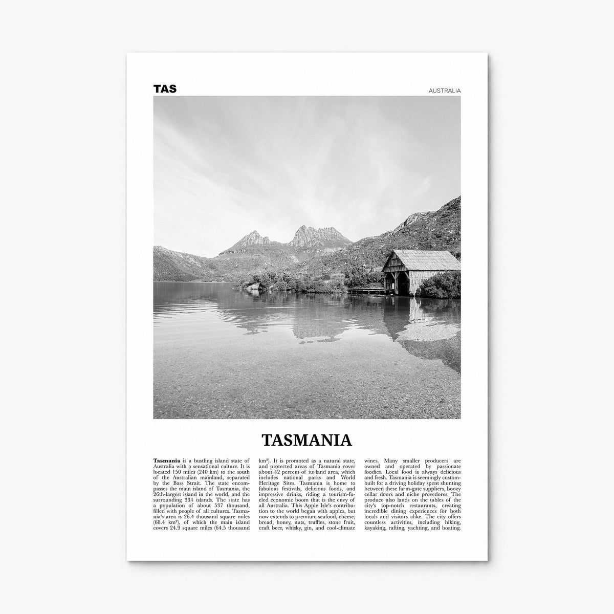 Tasmania Newspaper No 2 Poster, print only (unframed)